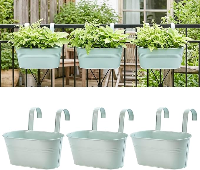 vensovo Metal Railing Planter for Outdoor Plants by vensovo