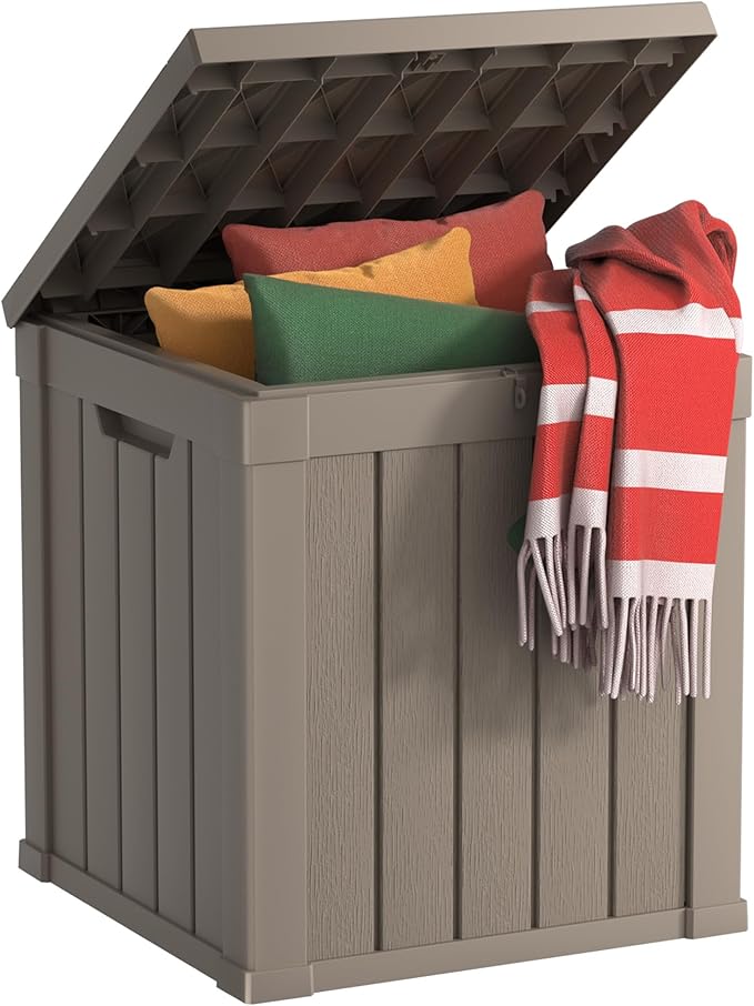 50 gallon deck box, All-weather resin material outdoorstorage box easy to by KFY