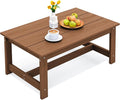 SERWALL HDPE Patio Coffee Table, Rectangle Outdoor Coffee Table, All-Weather by SERWALL