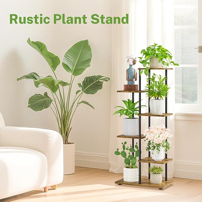 iDavosic.ly 5 Tier Plant Stand Indoor, Tiered Corner Metal Wood Multiple Flower - Image 7