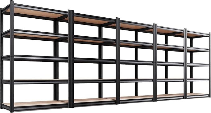 AOAORRG Set of 5 Garage Shelving Heavy Duty Storage Shelves, Metal Adjustable by Unknown