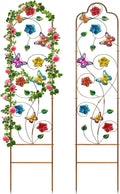 2 Pack Metal Garden Trellis Arched Fence Trellises by YADOOLIFE