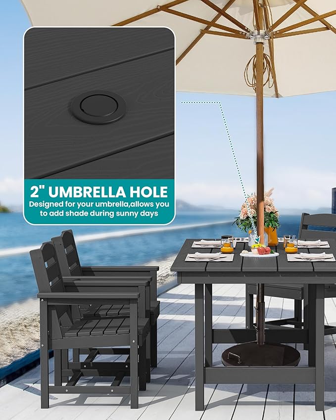 SERWALL Patio Dining Table and Bench Set - Image 2