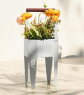 Planter with Stand, Metal 2 in 1 Portable Planter with Grow Bags & Handle by SculptingLightGarden