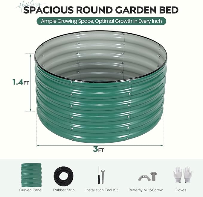 ZORMY Galvanized Raised Garden Bed Outdoor, Round Metal Planter Boxes 2 Pcs - Image 2