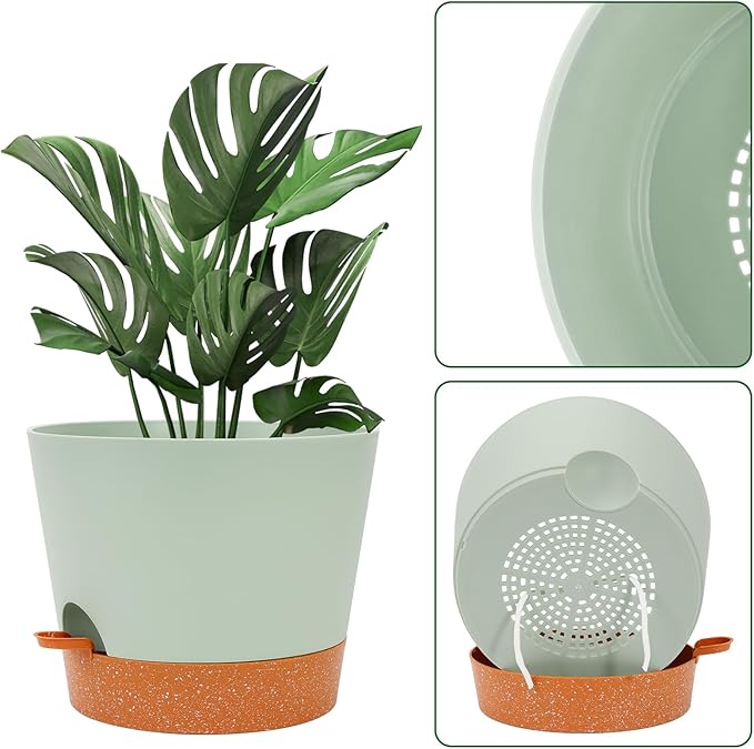 GARDIFE 12 inch Plant Pots, Self Watering Pots, Large Plastic Flower pots - Image 5