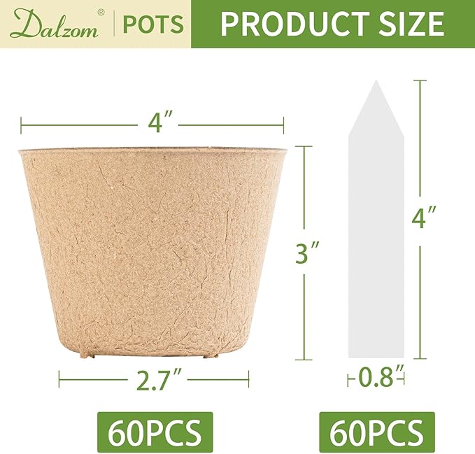 Dalzom® 60Pcs 4” Peat Pots - Image 2