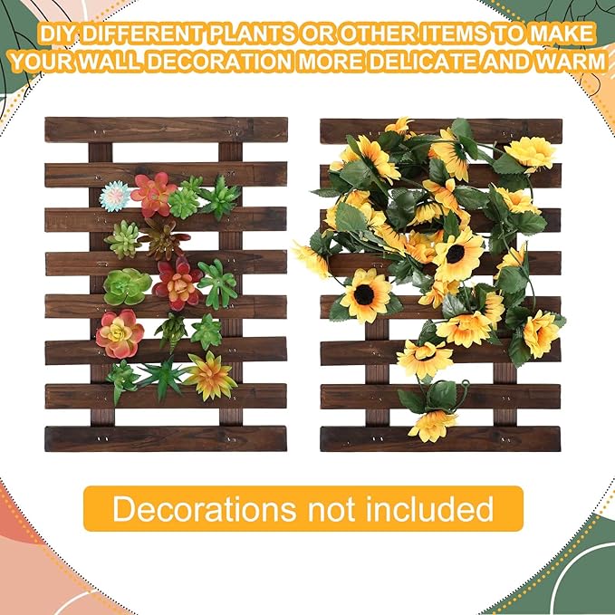 Weysat 4 Pcs Wall Planter Wooden Orchid Hanging Planter - Image 5