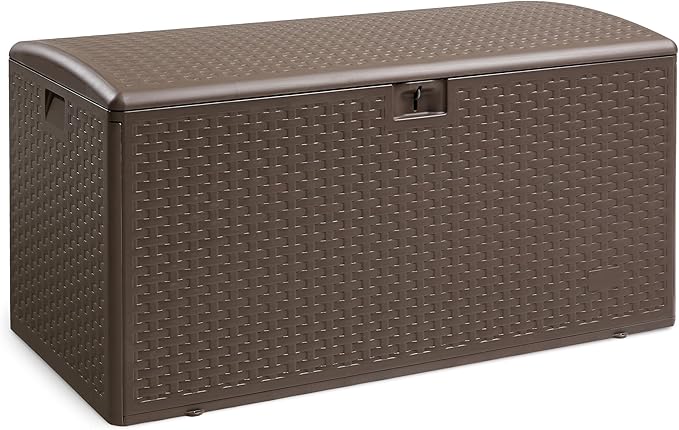 Amazon Basics Outdoor Storage Deck Box, Weather-Resistant, 99 Gallon, by AmazonBasics