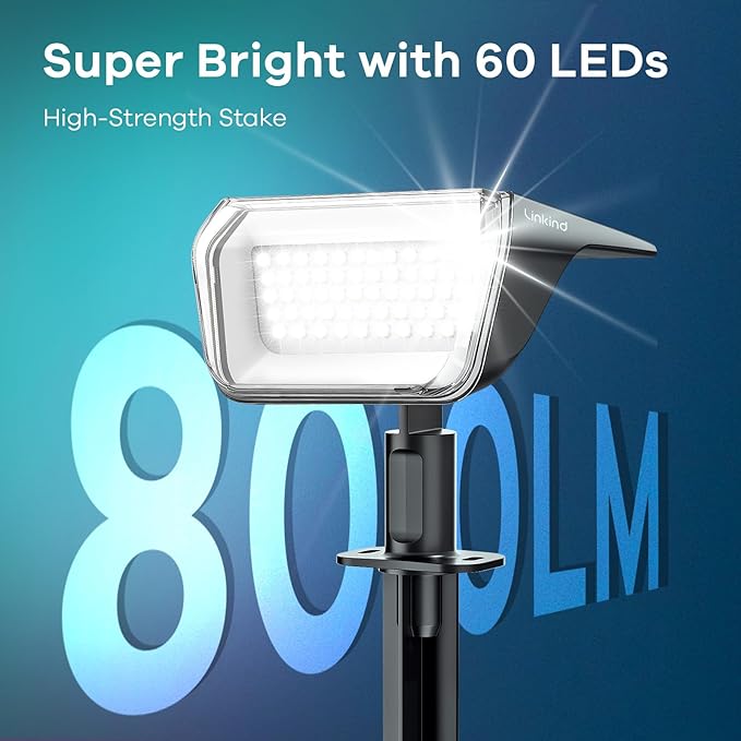 Linkind Solar Spot Lights Outdoor Waterproof IP67, 60 LED Solar Flood Lights - Image 4