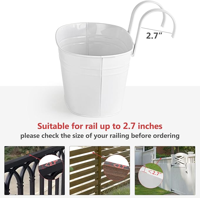 Dahey 10.5 Inch Metal Iron Hanging Flower Pots - Image 6