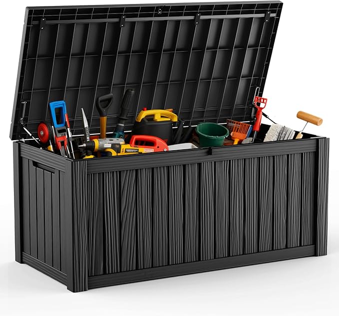 DRATO 120 Gallon Large Deck Box, Outdoor Storage Box by DRATOprovidesawarmandcozy