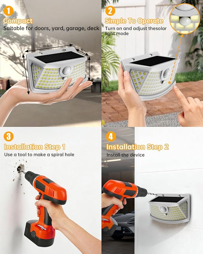 Aootek New Solar Motion Sensor Lights 120 LEDs - Image 6