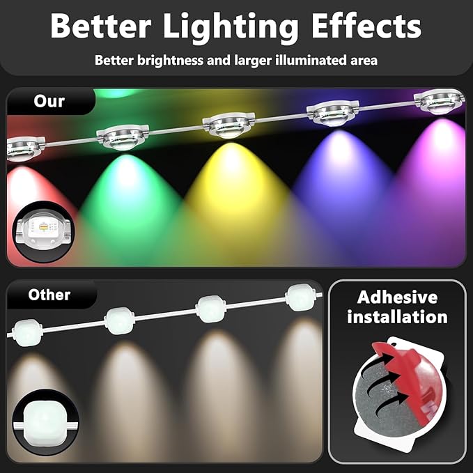 300FT/90M Permanent Outdoor RGB Lights, IP67 Waterproof Smart Eave Lighting - Image 7