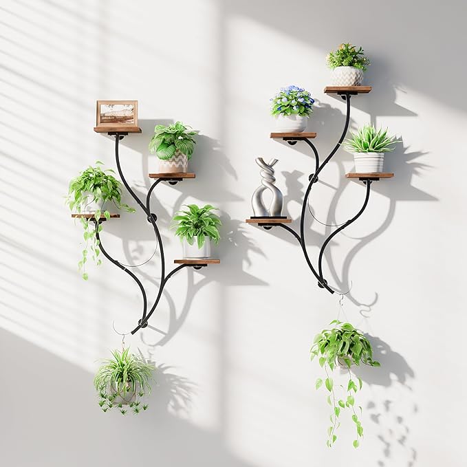LATIBELL 2 Packs Wall Planters for Indoor Plants 8 Tiered Wall Mount Plant - Image 8