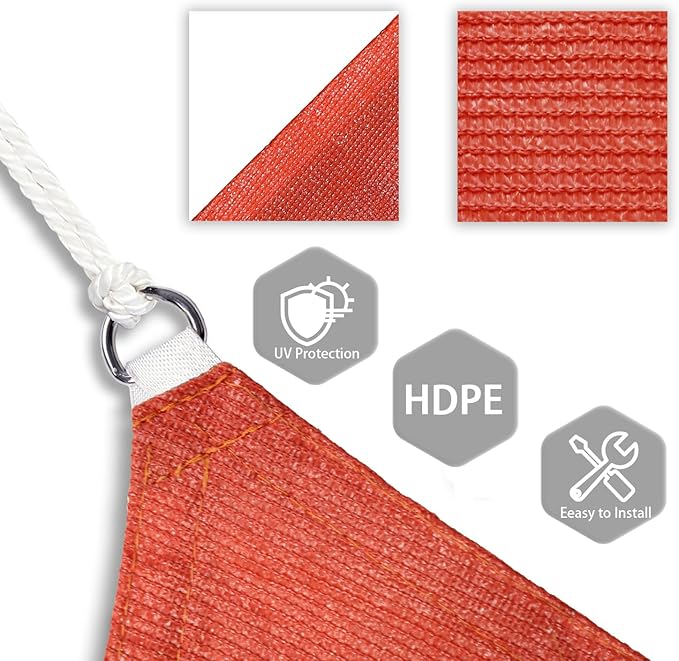 Patio Paradise 24' x 24' x 24' Sun Shade Sail Triangle Canopy Shade Cloth - Image 3