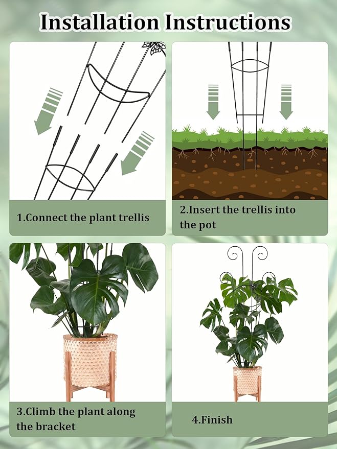 2 Pcs Tall Trellis for Potted Plants, Plant Pothos Climber Support for Monstera - Image 5