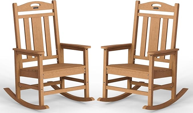 Ciokea Oversized Outdoor Rocking Chairs Set of 2, 380lbs Heavy-Duty Large Patio by CIOKEA