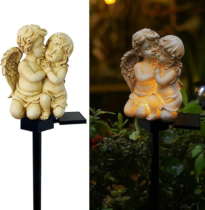 Solar Garden Angel Lights, Waterproof Outdoor Garden Angels Statue Decorations by LAIAMER