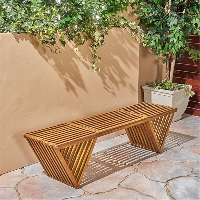 Christopher Knight Home Esme Outdoor Acacia Wood Bench, Teak Finish - Image 2