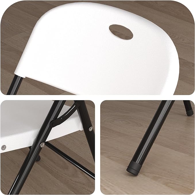 Nazhura 350 Weight Limit Heavy Duty Plastic Folding Chair - Image 4