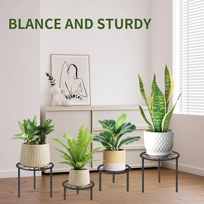 5-piece set of metal plant potted flower racks, heavy-duty flower pot plant - Image 3
