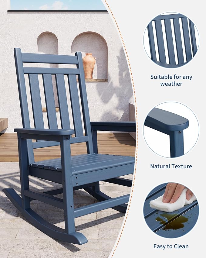 GarveeLife Poly Lumber Rocking Chair Outdoor Set of 6 - Image 3