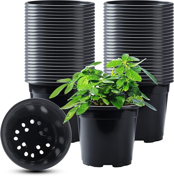 50Pcs Nursery Pots Variety Pack Plastic Pots by Outbest