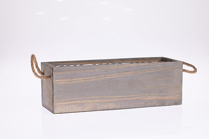 Wooden Planter Box with Handle I Rustic Barn Wood, Plastic Liner l Garden Decor - Image 3