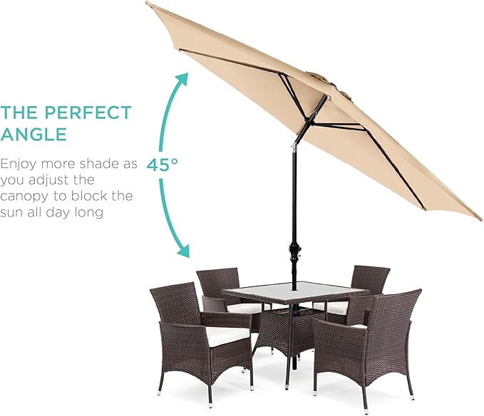 Best Choice Products 10ft Outdoor Table Compatible Steel Polyester Market Patio - Image 2