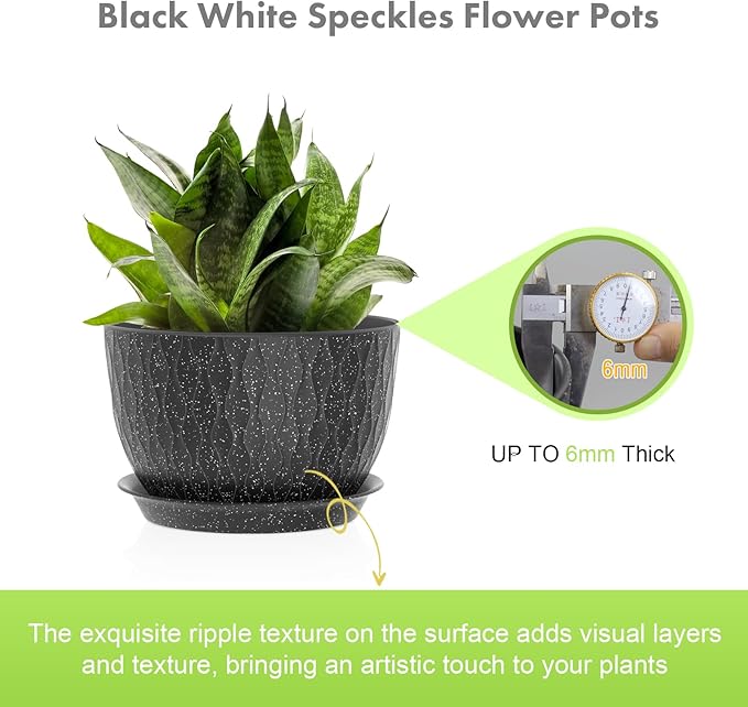 12/10/9 inch Large Flower Pots, 3 Set Big Plant Pots - Image 3