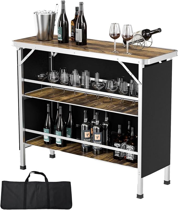 VINGLI 43" Portable Bar Table by VINGLI