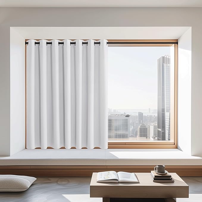 NICETOWN Greyish White Room Darkening 72 inch Curtain, Grommet Thermal by NICETOWN