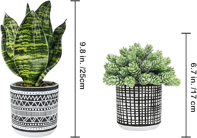 Winlyn 3 Pcs Small Potted Plants Artificial Succulents Hanging Plants and Faux - Image 2