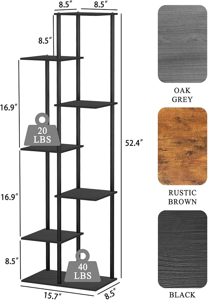 Plant Stand Indoor 7 Tier 8 Potted Metal Wood Plant Shelf - Image 2