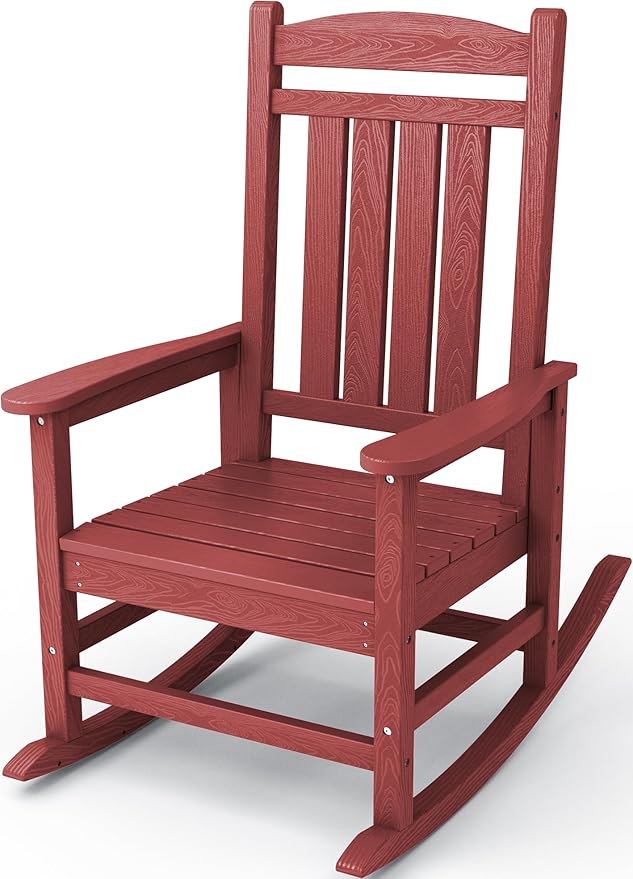 KINGYES Outdoor Rocking Chair, Weather Resistant Patio Rocking Chairs High Back by KINGYES