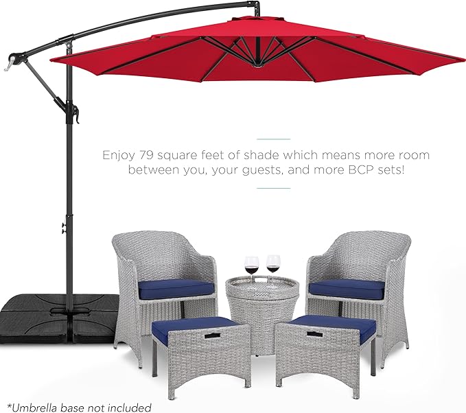 Best Choice Products 10ft Offset Hanging Market Patio Umbrella w/Easy Tilt - Image 2