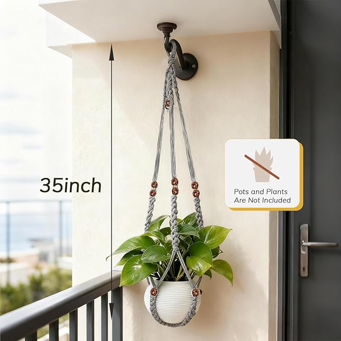 35 Inch Macrame Plant Hanger, Large - Image 4
