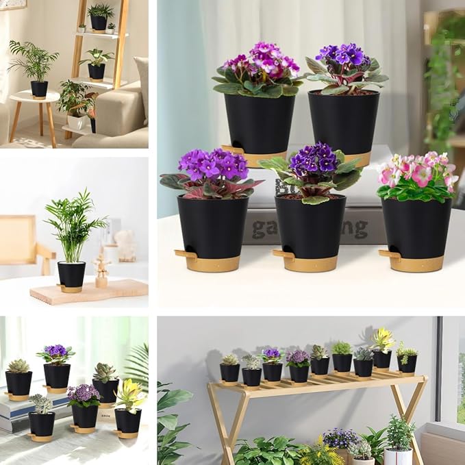 5 Pack 5 inch Self-Watering Pots, African Violets Planter - Image 5