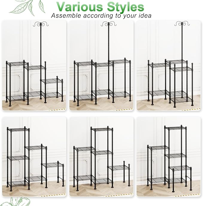 Plant Stand Indoor Outdoor, Heavy Duty Metal Waterproof 6 Tiered Plant Shelf - Image 2