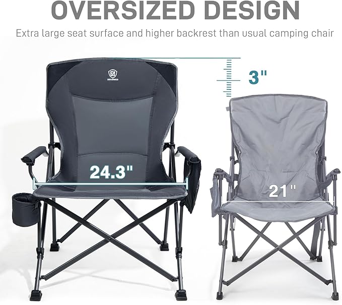 EVER ADVANCED Oversized Folding Camping Chair, - Image 4
