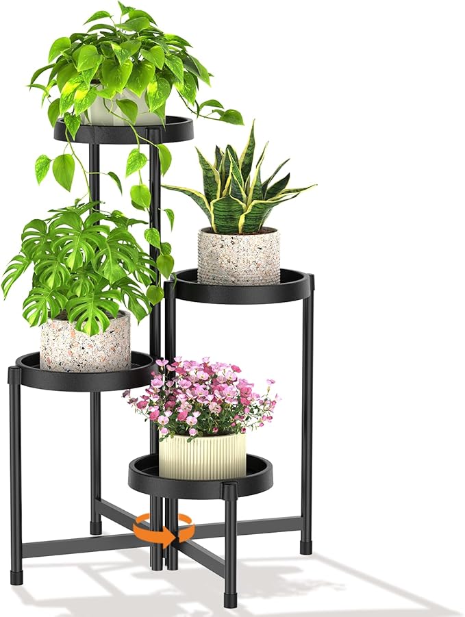 LASZOLA 4 Tiered Folding Plant Stand Indoor by LASZOLA