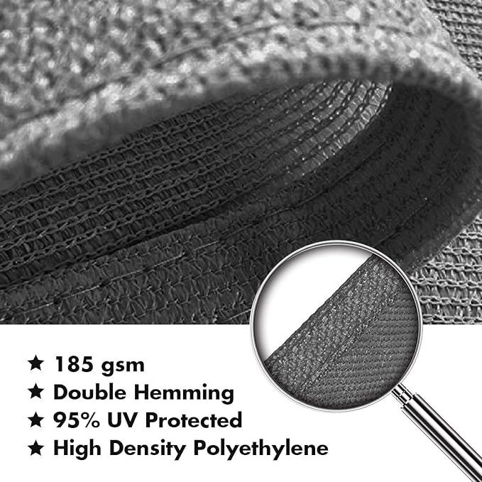 KANAGAWA Sun Shade Sail 16'x16' Dark Gray Rectangle UV Block Canopy Cover - Image 4