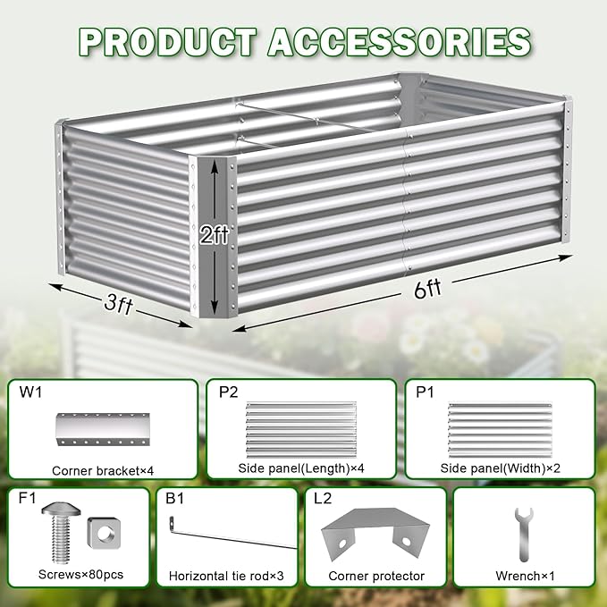 Galvanized Raised Garden Bed Kit Outdoor Patio, Deep Root Box Planter - Image 5