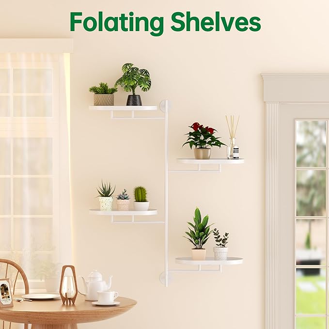 Rotating Window Shelves for Multiple Plants Indoor, 4-tier Metal Corner White - Image 7