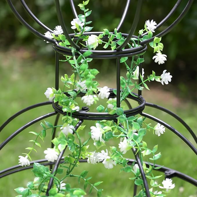 47"x17" Metal Obelisk Trellis for Climbing Plants | Unique Outdoor Support for - Image 4
