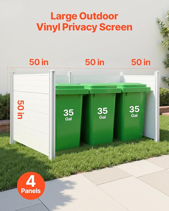 VEVOR Outdoor Privacy Screens, Pool Equipment Enclosure, Horizontal Vinyl - Image 2