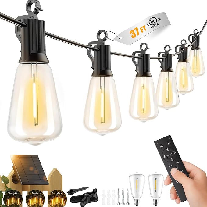 Brightown 37FT Solar String Lights Outdoor Waterproof by Brightown