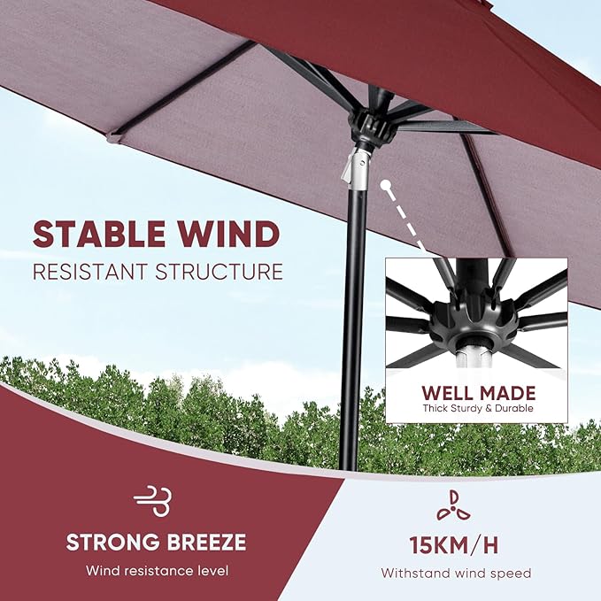 Tempera Patio Market Outdoor Table Umbrella - Image 6