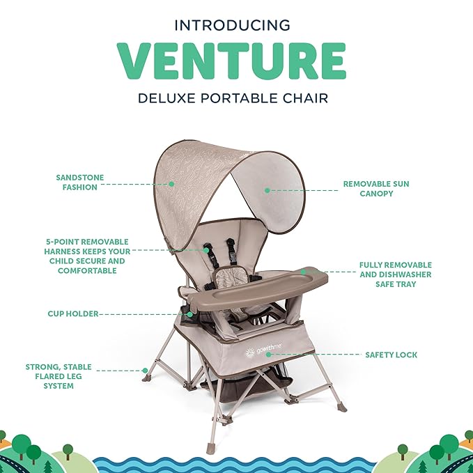 Baby Delight Go with Me Venture Portable Chair | Indoor and Outdoor | Sun - Image 3